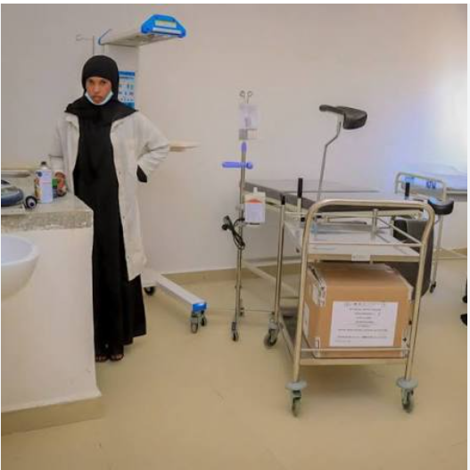 Healthcare workers in a clinic